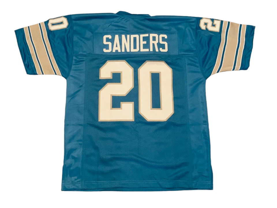 Jersey Barry Sanders Cosido Personalizado Azul Tallas Juveniles Foto 1 de 2