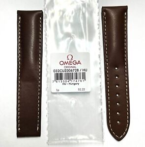 Original Omega Speedmaster 20mm Brown Leather Watch Band Strap # CUZ006728