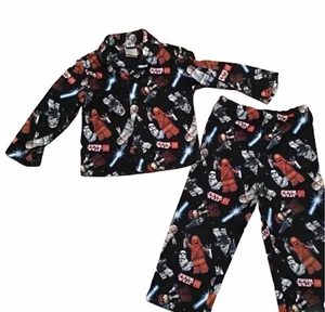 Star Wars Lego Size 4 Boys Fleece 2 Piece Black Pajamas PJ Set Long Sleeve Sleep - Picture 1 of 6