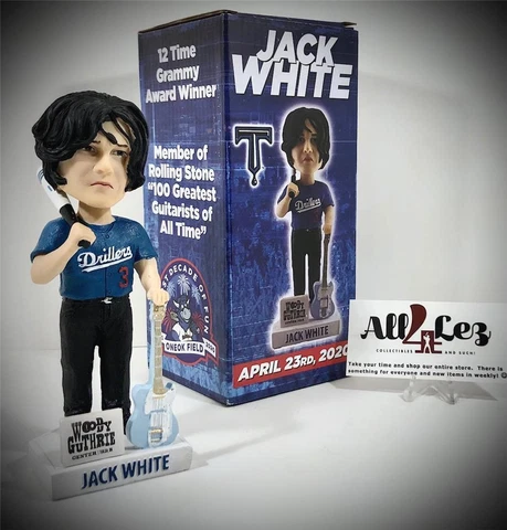 2021 TULSA DRILLERS JACK WHITE GUITARIST W. STRIPES SGA BOBBLEHEAD DODGERS ~ NIB Cover