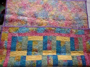BOHO Colorful Handmade Vintage 43"x34"" Cotton Crib Blanket - Picture 1 of 6