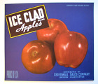 Original ICE CLAD apple crate label Cederwall Sales Co Dryden WA blue