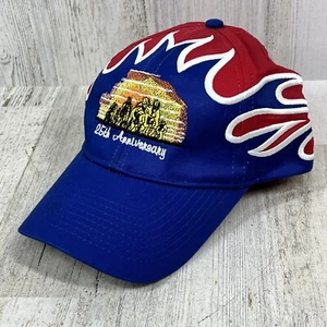 OTTO Adjustable Red w/ Blue Flames Cap Hat Cycling Race 25th Anniversary - Picture 1 of 8