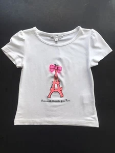 CHARABIA PARIS LUXURY BOUTIQUE GIRL T-SHIRT 4 YR WHITE/EIFFEL SCREEN PRINT NWT - Picture 1 of 7