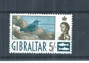 Gibraltar stamps. 1960 5s Blue Rock Thrush bird MH SG 171 (AQ749) - Picture 1 of 2