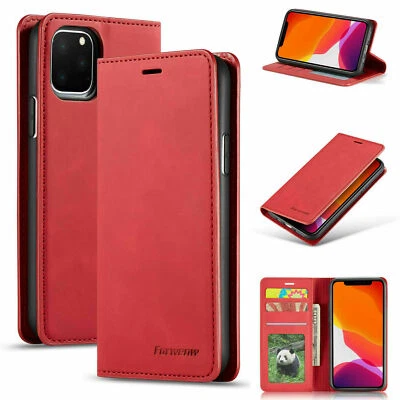 Leather Case For iPhone 11 12 13 14 Pro XS Max XR 7 8 SE Flip Wallet Stand Cover - Image 1 of 4