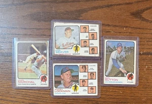 1973 TOPPS HOF LOT (4) JUAN MARICHAL, ERNIE BANKS, DON SUTTON, EARL WEAVER - Picture 1 of 2