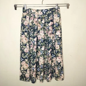 Fritzi of California Vintage Floral Midi Rock Damen Großes Plissee Cottage - Bild 1 von 11