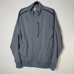 Lululemon Kung Fu Jacket Full Zip Mens Size L Gray Arm Stripes Stretch - Picture 1 of 16