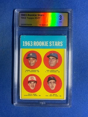 1963 Topps #537 Pete Rose Rookie Stars Reds novato MBA 3 - en muy buena condición Foto 1 de 2