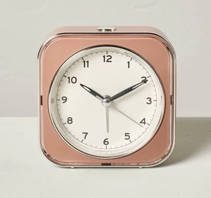 Vintage Style Analog Alarm Clock Beige/Chrome Hearth & Hand with Magnolia - Picture 1 of 3