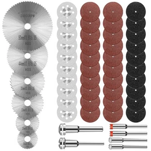 46Pcs Rotary Tool Set - HSS Cutting Wheels, Diamond Discs & Resin Saw Blades ... - Picture 1 of 6