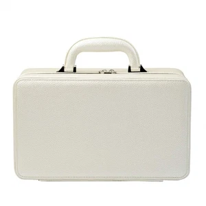 Weißer Leder Schmuck Koffer für Frauen Drei Schichten Schmuck Organizer Displa... - Bild 1 von 7