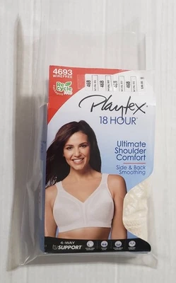 Playtex 18 Hour Bra 46B Natural Beige 4693 Shoulder Comfort Side & Back Smooth - Image 1 of 4