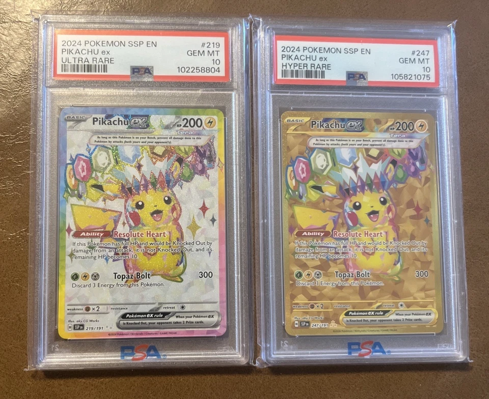 Pikachu Surging Sparks 219 & 247 PSA 10 - Image 1 of 1