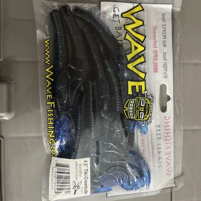 wave worm baby tiki CRAWDUDE 4.5" serie. PINCHER NEGRO AZUL AZUL Foto 1 de 4