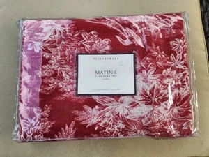 Mantel de baño Pottery Barn 70x108 rojo y blanco matina 55 % lino 45 % algodón NUEVO - Imagen 1 de 2