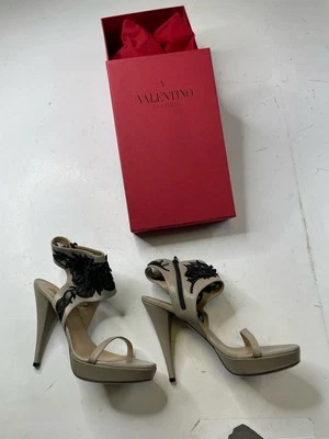 Valentino Garavani Lace Sheer Flora Zip Open Toe Pumps Heels Size 40.5 - Image 1 of 4
