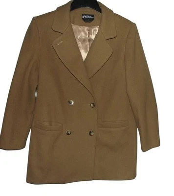 Chaqueta de lana Karizma PeaCoat para mujer talla 10 abrigo de guisante doble botonadura camel Foto 1 de 4