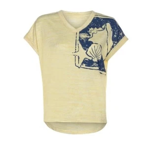 Reel Life Womens Yellow Short Sleeve Tee M NWT Shell v neck - Imagen 1 de 13