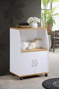 Mini Microwave Cart, White - Picture 1 of 12