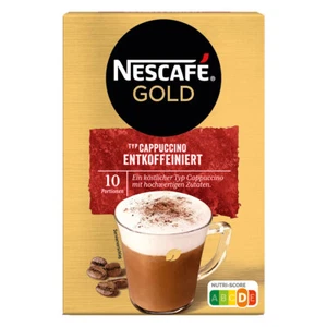 Nescafe Cappuccino Entkoffeiniert Löslicher Kaffee 10 x 12.5 g - Picture 1 of 1