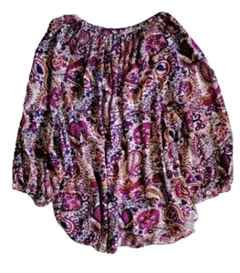 Jones New York Bluse Oberteil Gr. 1X 3/4 Arm rosa weiß Paisley Bauernhemd - Bild 1 von 5