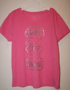 GAP Kids Sleep Girls Tee Shirt Never Stop Dreaming Pink Size 8, 10 12 14 Nwot - Picture 1 of 1