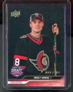 2023-24 Upper Deck Exclusives #746 Ridly Greig 1R 26/100 - Picture 1 of 2