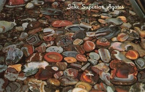 Postal: Lake Superior Agates, Michigan, sin publicar 1961 - Imagen 1 de 2