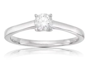 Eternal Diamond Platinum 0.35ct Four Claw Solitaire Ring - Size K - Picture 1 of 5