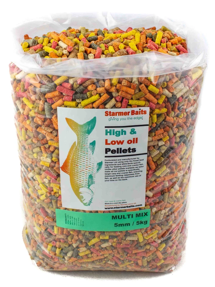 5kg Mixed high and low oil sinking pellets for carp and coarse fishing  - Image 1 of 1