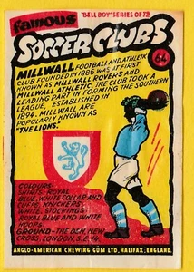 Anglo-American Gum wax wrapper Famous Soccer Clubs #64 Millwall - Picture 1 of 1