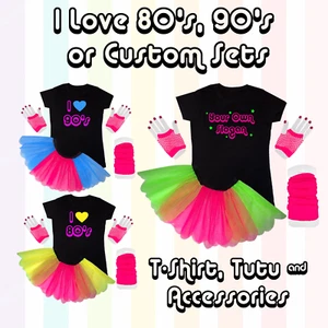 Neon Pink Tutu Skirt - Customized Fancy Dress Hen Party - Personalized 80s 90s - Picture 1 of 19