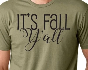 It's Fall Y'all T-Shirt Southern Funny Football Season Gift for Mom Dad Unisex - Picture 1 of 8