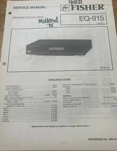 FISHER EQ-915 GRAPHIC EQUALIZER ORIGINAL SERVICE REPAIR MANUAL  - Picture 1 of 1