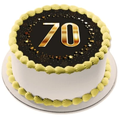 70.Geburtstag Jubiläum Tortenaufleger Muffin Bild Party Deko Geschenk stat Karte - Bild 1 von 4