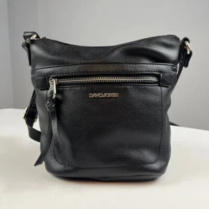 David Jones Paris small crossbody bag faux leather black - Picture 1 of 14