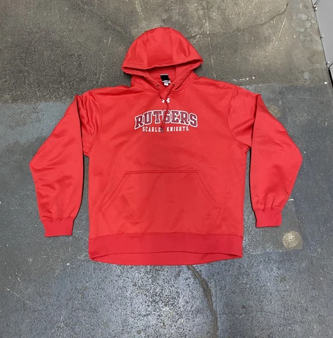 Rutgers Scarlet Knights Sweatshirt Mens Large Red Pullover Under Armour 2008 Cover