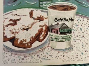 Cafe du Monde New Orleans Druck BEIGNET French Quarter Louisiana Küche Kunst - Bild 1 von 7