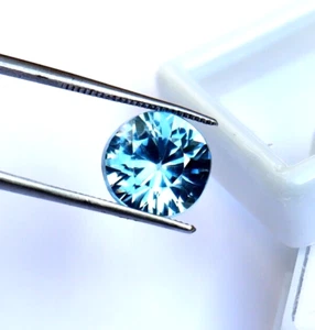 Natural 5 Ct Round Cut Santa Maria Blue Aquamarine Certified Loose Gemstone - Picture 1 of 7
