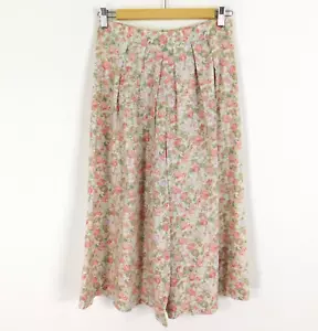 Vintage Cream Floral Culottes Waist Size 8/10 Handmade Split-Skirt 1930's - Picture 1 of 5