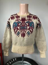 Vintage 50s Jantzen Clothing USA Made Knit Tiki Tribal Southwest Sweater Size 42