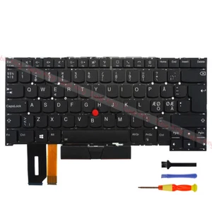 Nordic Backlit Laptop Keyboard for Lenovo Thinkpad T14s Gen1/X1 Extreme/P1 Gen3 - Picture 1 of 7