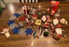 Christmas Ornaments Large Lot of 36 Vintage Snowman Animals Snowflakes Santa