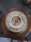 Vintage Barometer Wood Frame Weather Station 