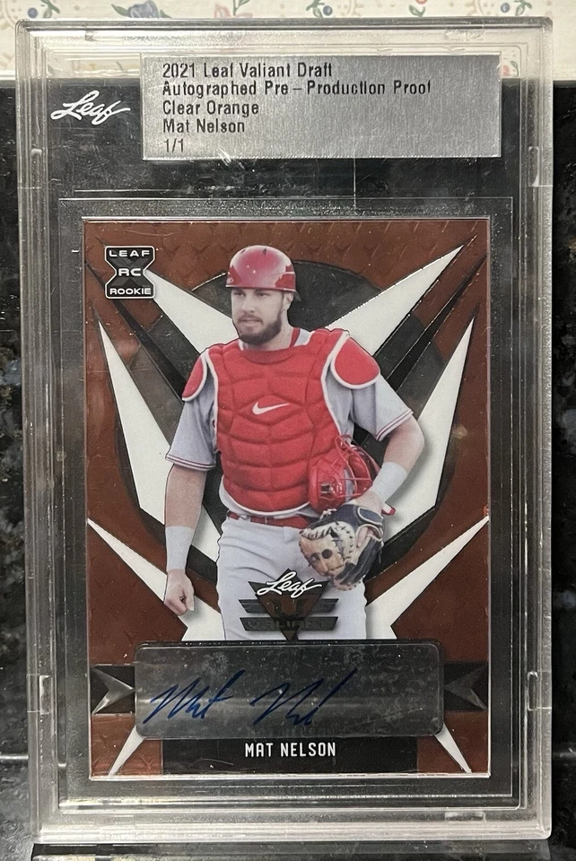 2021 Leaf Valiant Draft Mat Nelson  Autograph Pre Production Proof Autograph 1/1 - Image 1 of 1