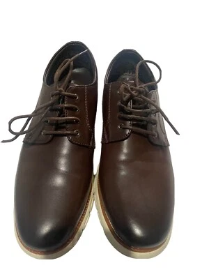BRUNO MARC NEW YORK Mens Grand 01 Oxford Dress Shoes Mens Sz 7.5 Dark Brown - Image 1 of 4