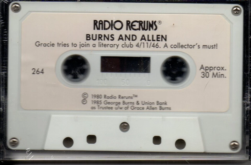Radio ReRuns On Cassette Tape #264 "Burns And Allen" 1985 - Image 1 of 1