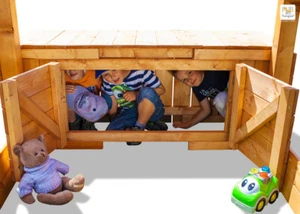 Kletterturm Kinderspielgerät Stelzenhaus Spielturm Klettergerüst Spielzeugbox - Bild 1 von 6